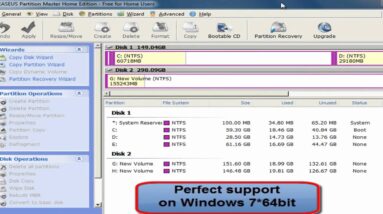 Free partition software with Windows 64bit supports, EASEUS Partition Master Home Edition 6.5.2.mp4