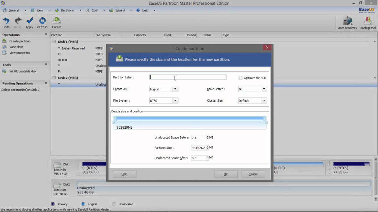 Create, Delete Partitions On External Hard Drive