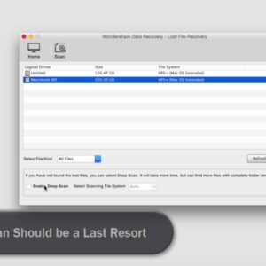 Lost File Recovery of Wondershare Data Recovery for Mac